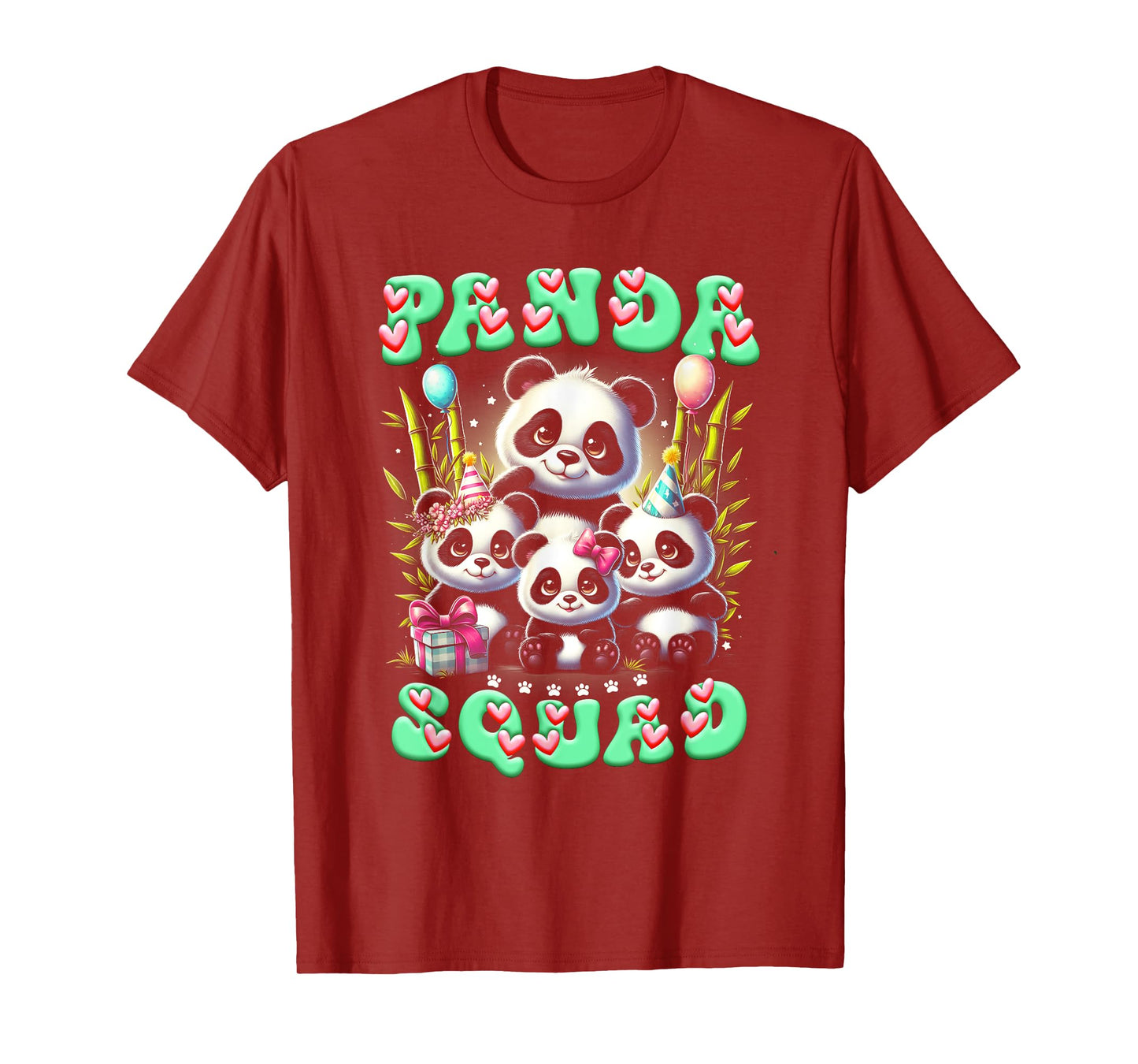Panda Family Birthday Panda Squad Wildlife Animal Cute T-Shirt