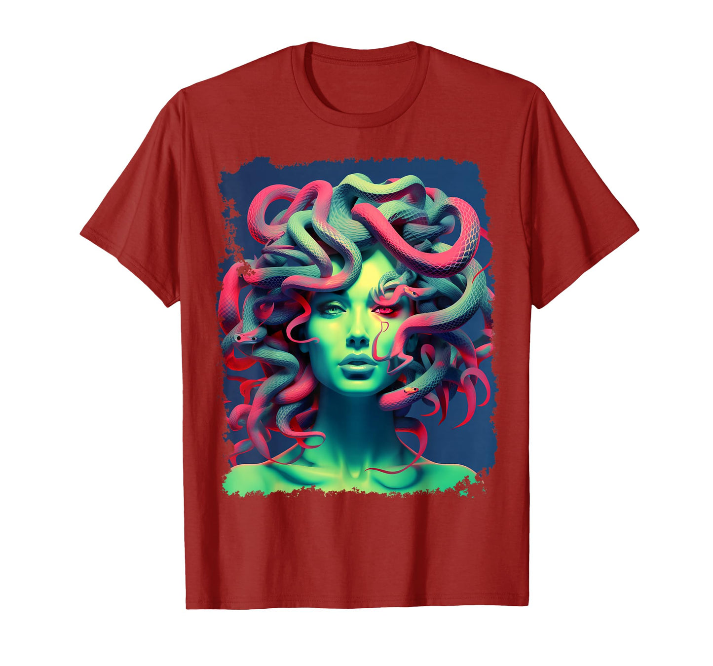 MythoThreads Women's Medusa Graphic T-Shirt - Black, Small, Short Sleeve, Crew Collar, Regular Fit