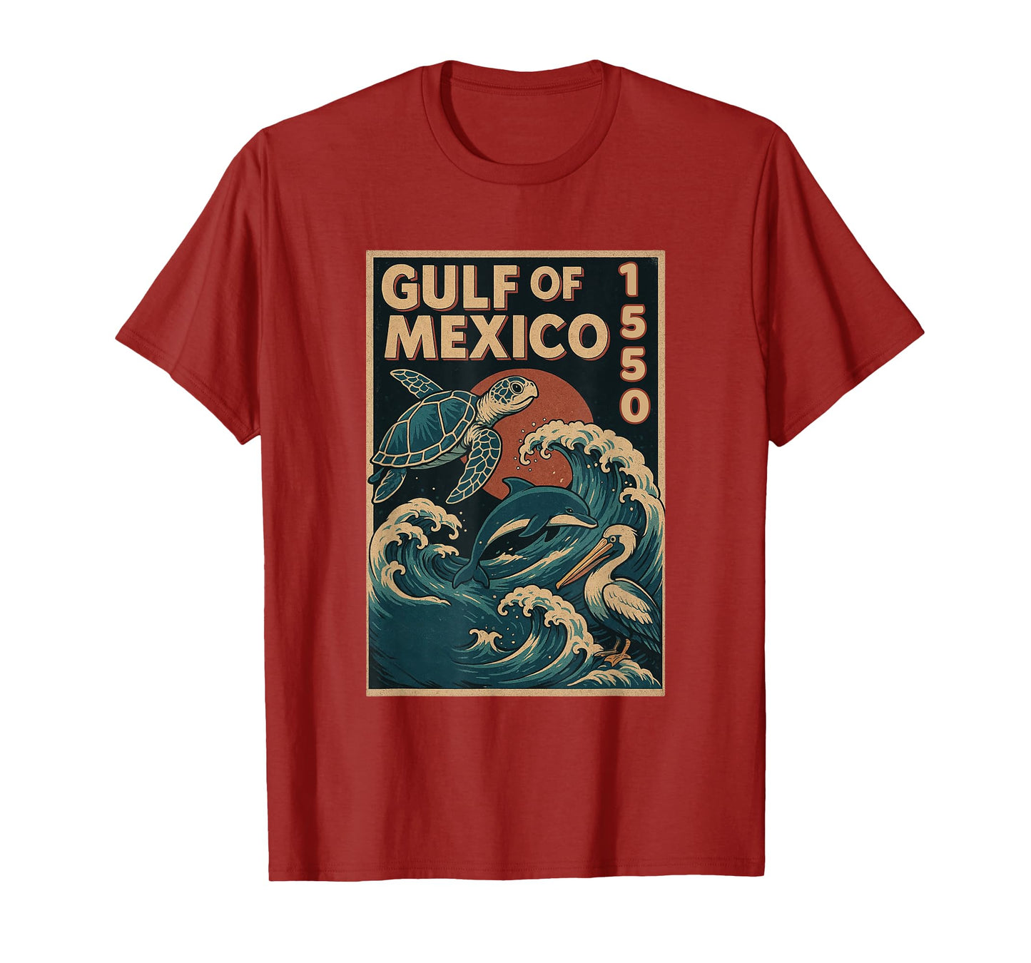 Gulf of Mexico Est. 1550 Wildlife Art Vintage Sea Life T-Shirt