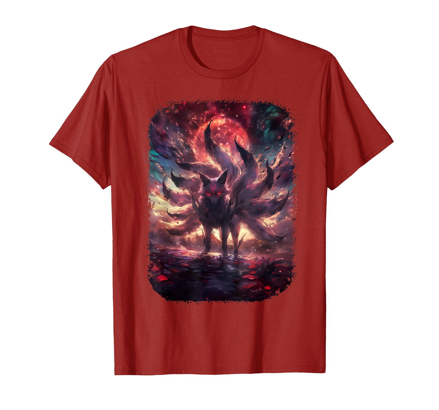 Anime Kitsune Nine-Tailed Fox Manga Otaku Style T-Shirt