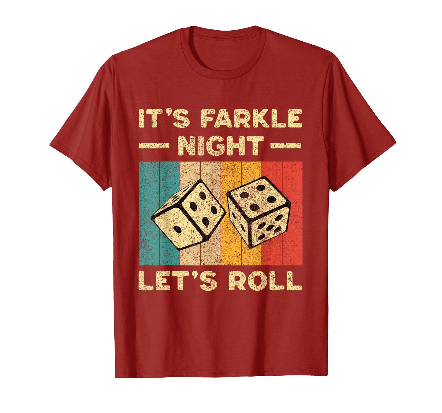 Let's Roll Farkle Night Vintage Farkle Dice Game T-Shirt