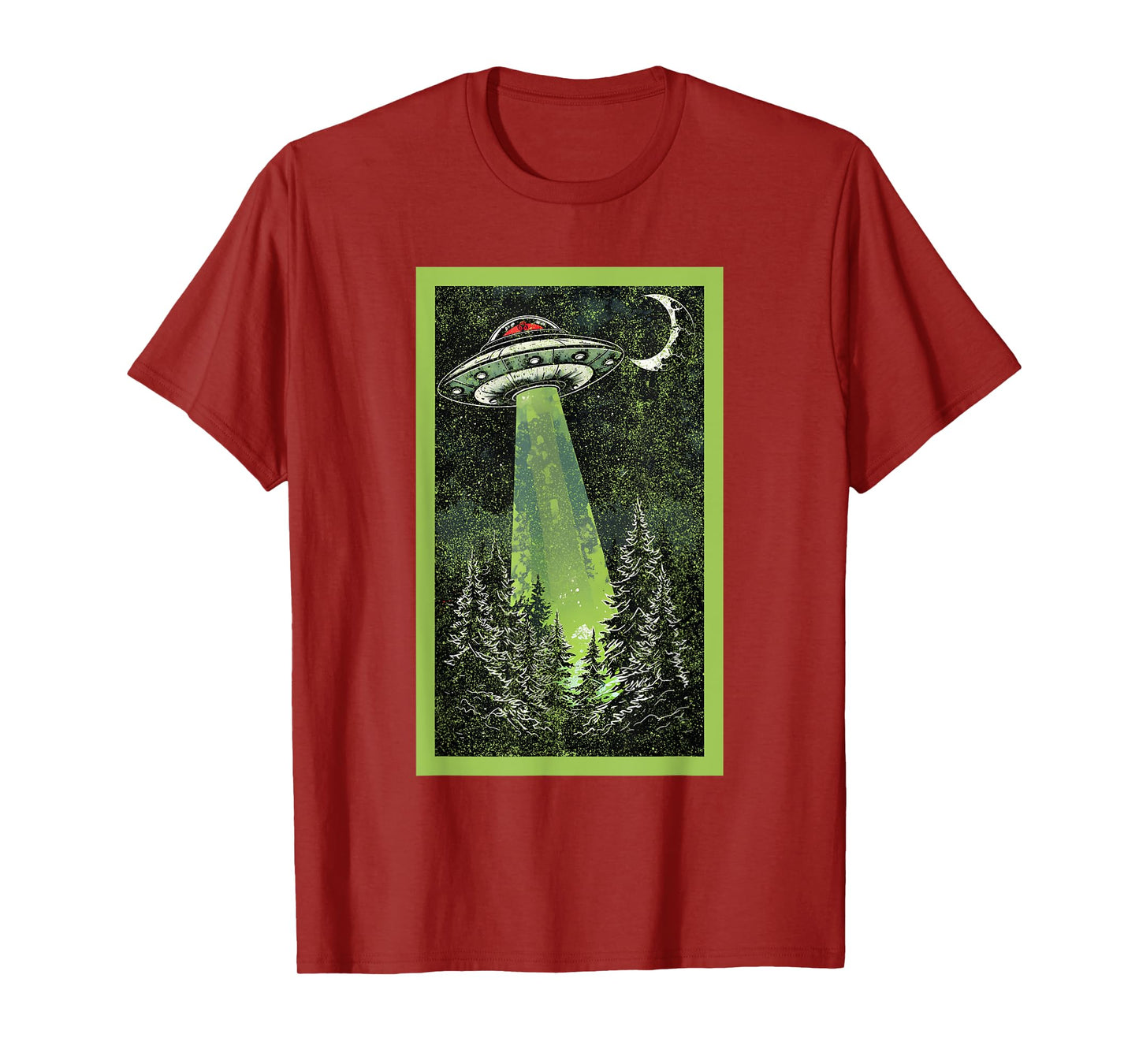 Vintage UFO Art Alien Abduction Graphic Flying Saucer Space T-Shirt