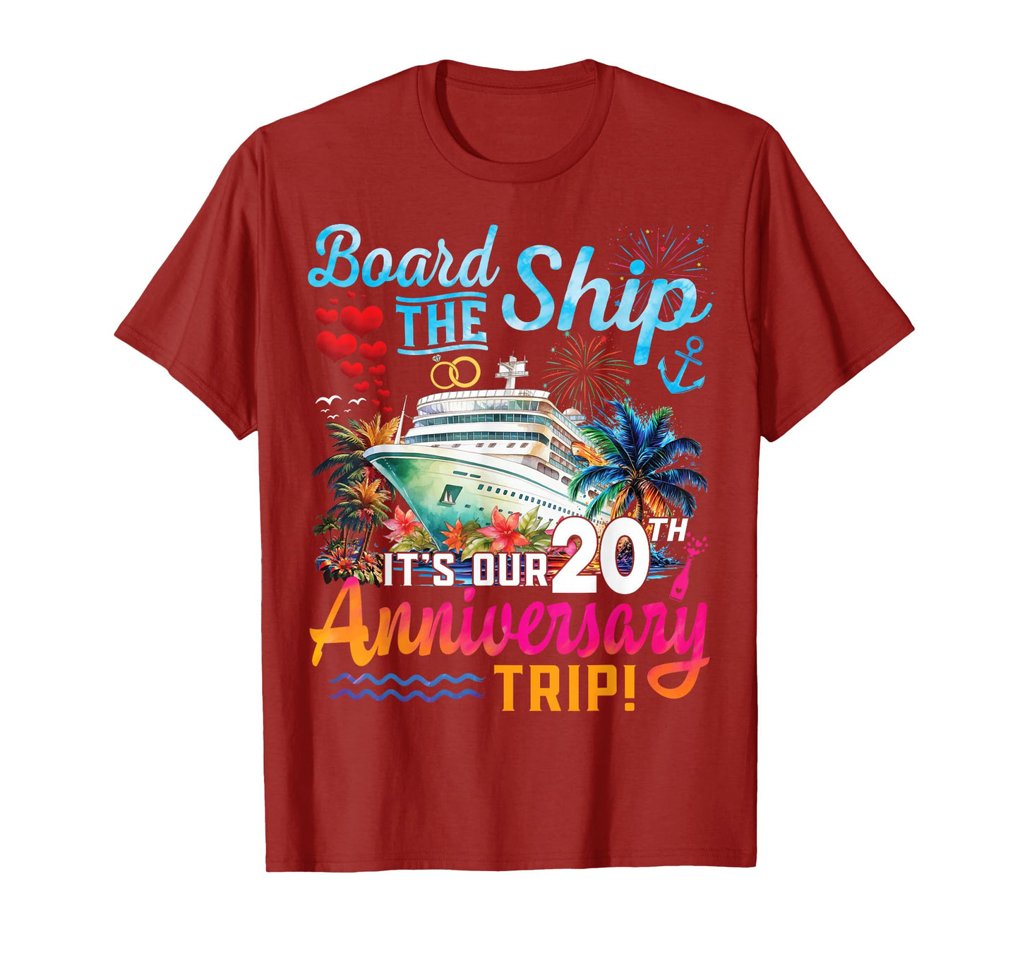 Husband Wife 20th Marriage Anniversary Cruise Ship Vacation T-Shirt