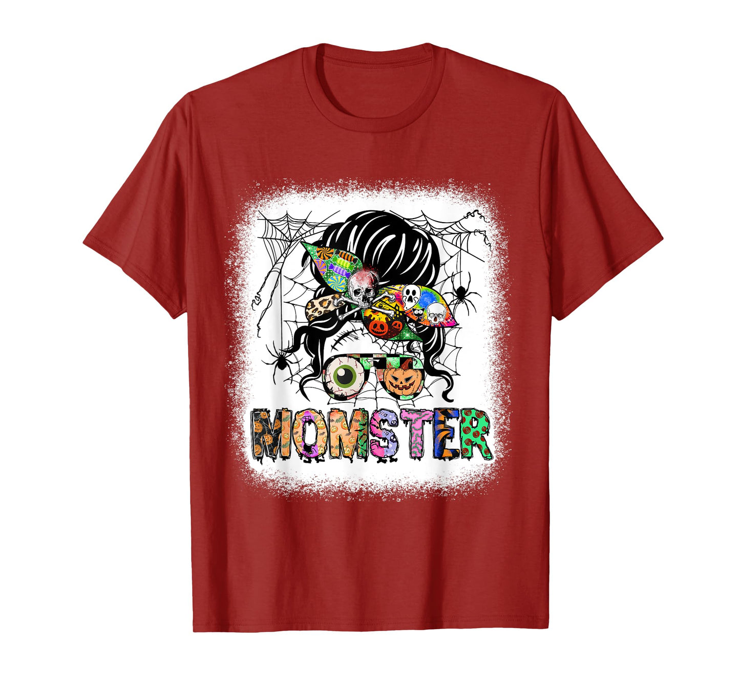 Momster Halloween Custume Messy Hair Bun Monster Momsterlife T-Shirt