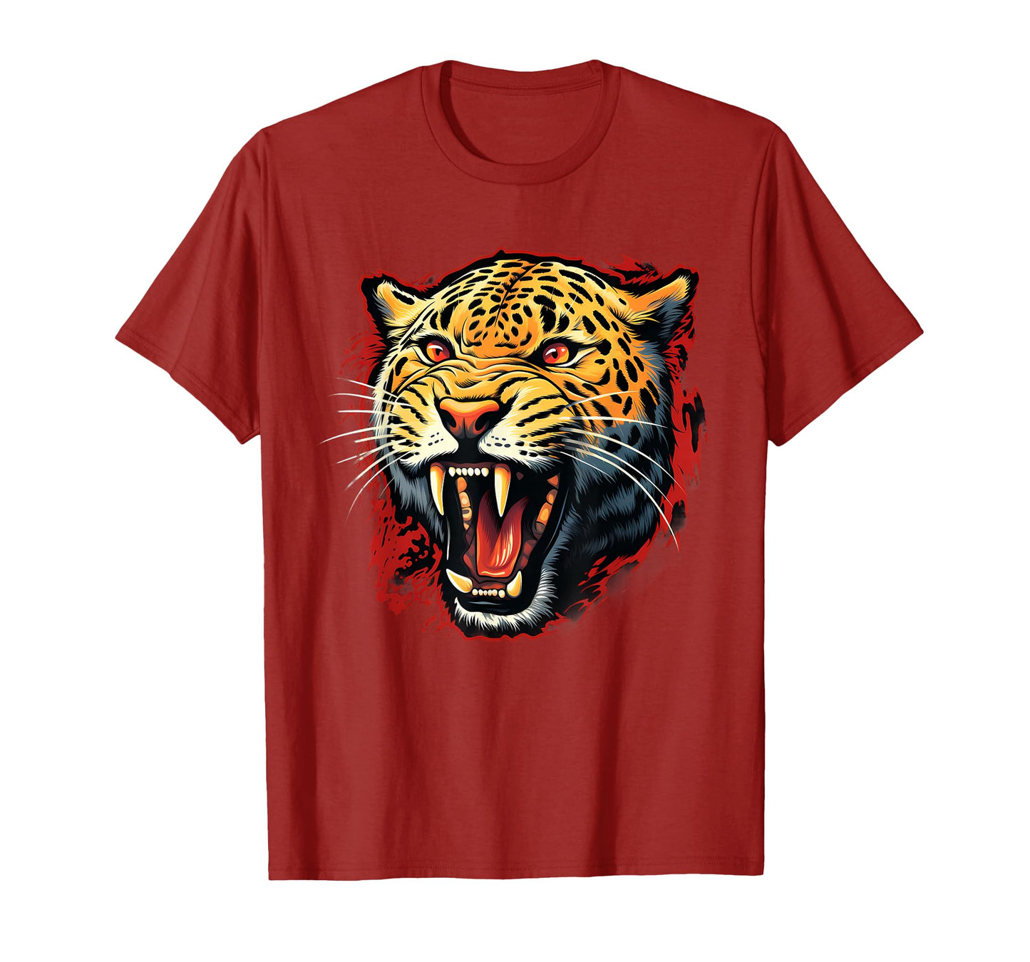 Leopard Safari Artwork Wildlife Animal Art Motif Portrait T-Shirt