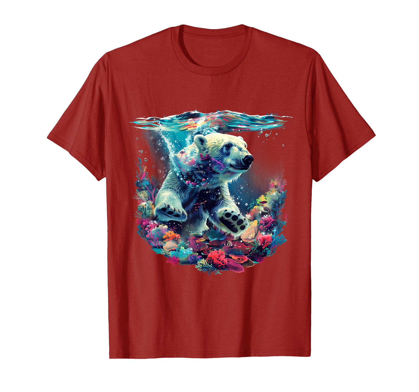 Polar Bear Sea Ocean Polar Bear Marine Mammal Artwork Motif T-Shirt