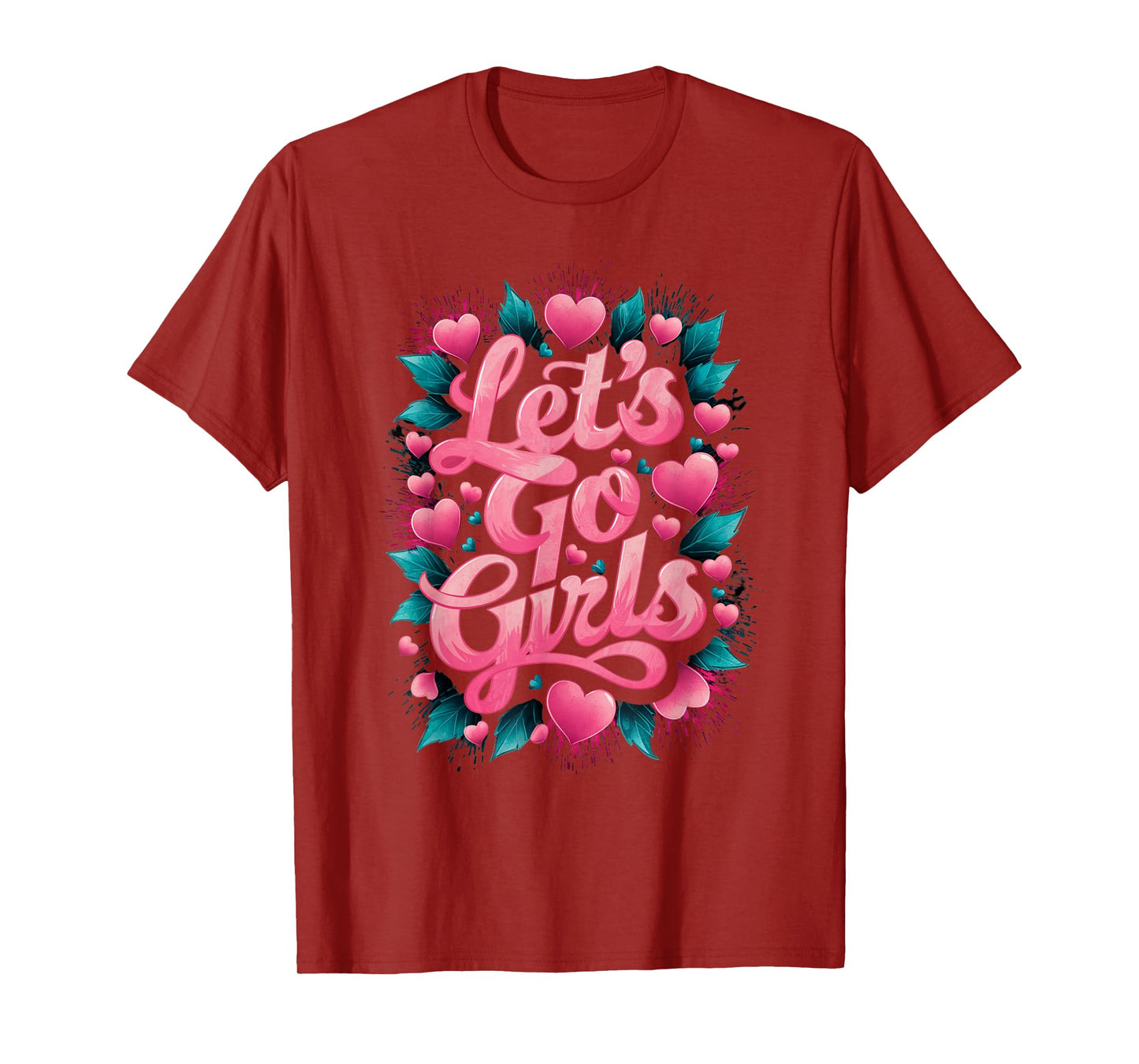 Let's Go Girls Retro Pink Cowgirl Western Music Women Girl T-Shirt