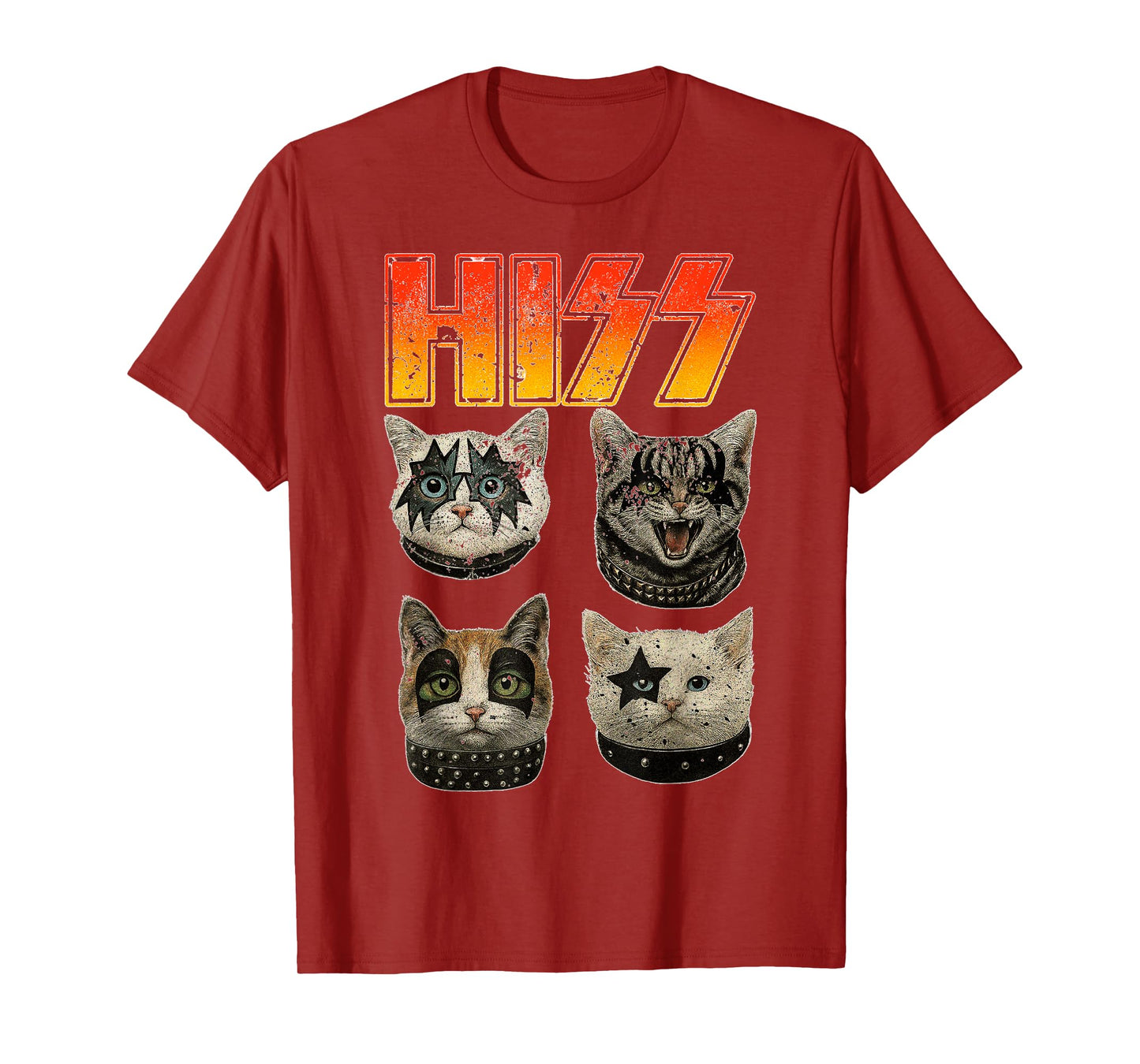 Hiss Cats Rock Kittens Kitty Rocking Music Cat Lovers T-Shirt