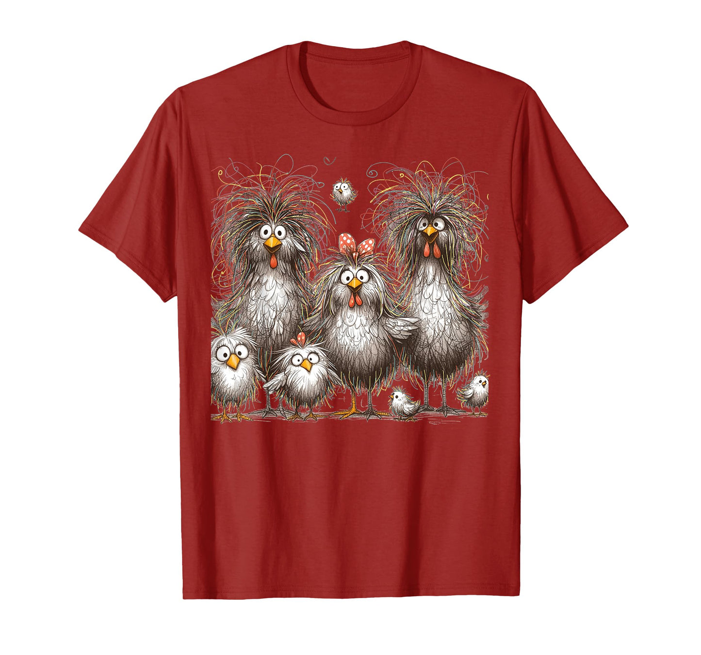 Funny Chicken Art Eagerlys Colorful T-Shirt