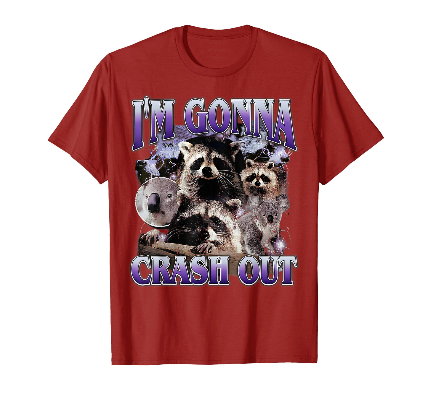 I'm Gonna Crash Out Funny Meme Racoon Humorous Sarcastic T-Shirt