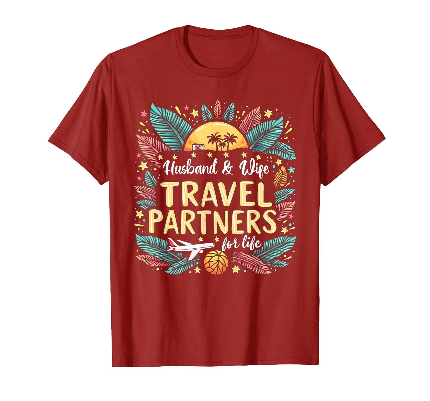 Husband And Wife Travel Partners For Life Summer Vacation T-Shirt