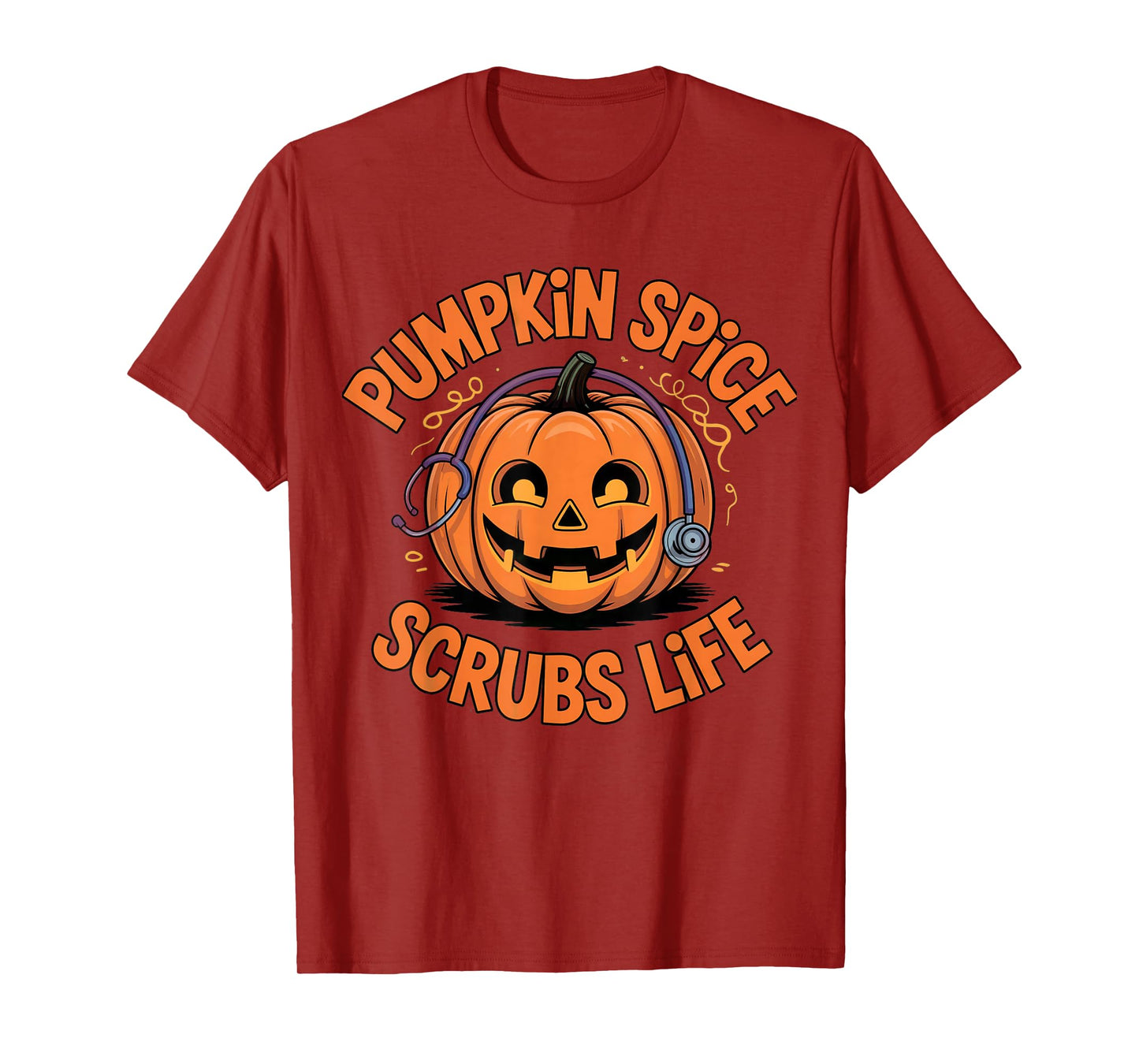 Pumpkin Spice Scrubs Life Nurse Funny Halloween Costume ICU T-Shirt