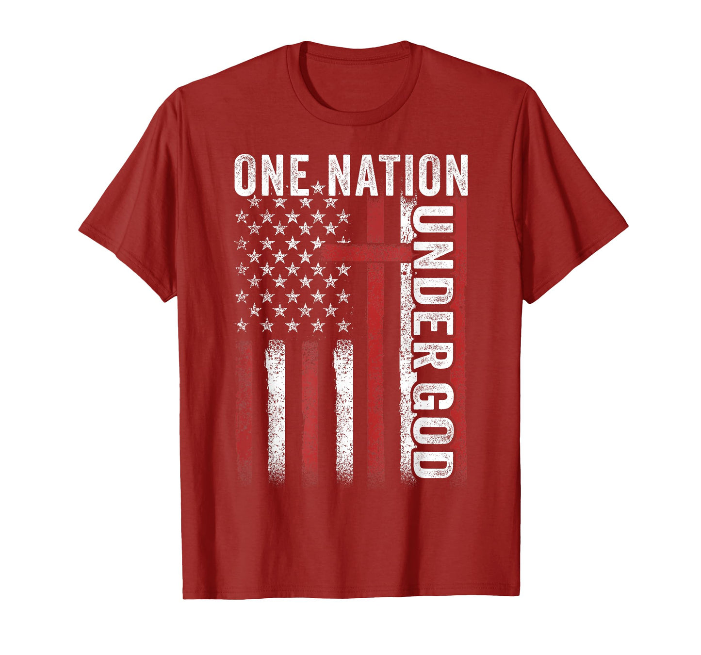 One Nation Under God Flag 4th Of July Patriotic Christian T-Shirt for Women Kids Men