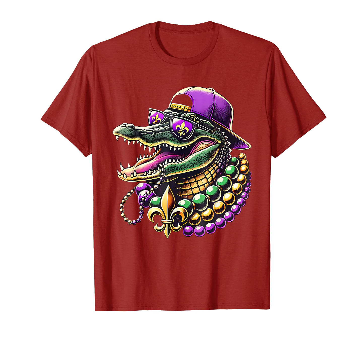 Mardigator Mardi Gras Alligator Funny Men Women Mardi Gras T-Shirt