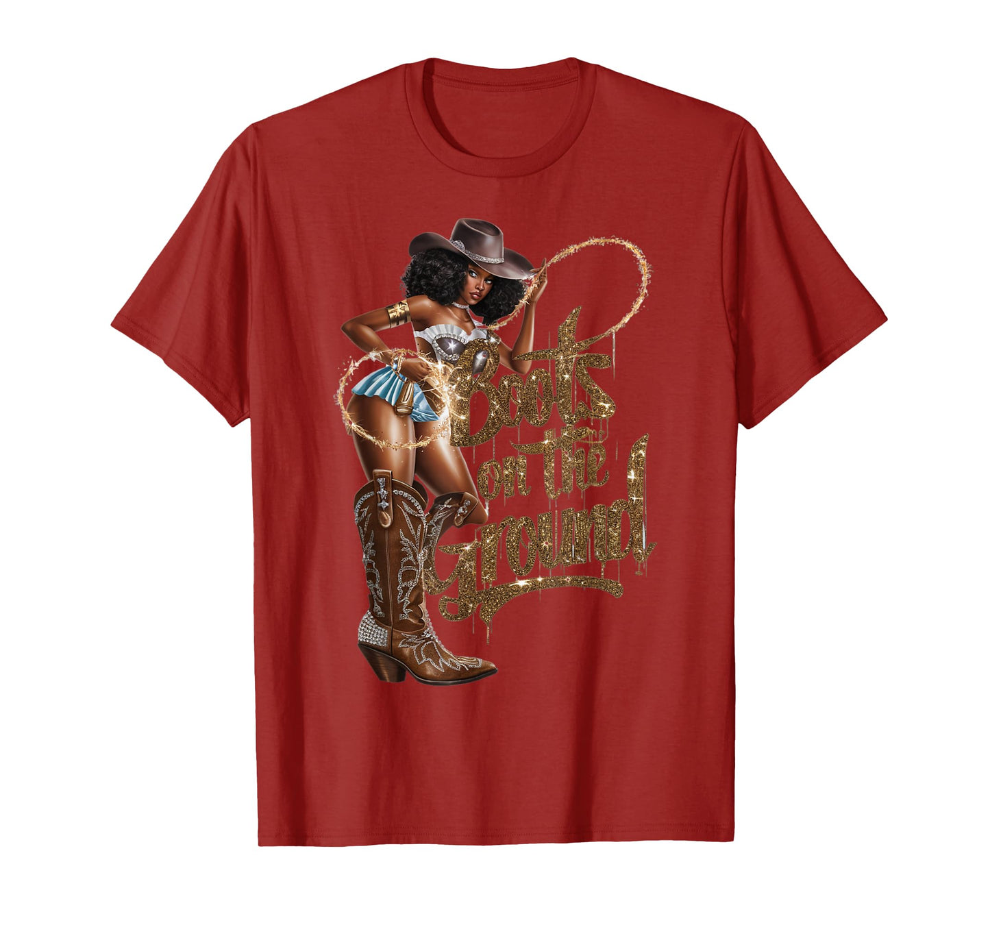 Funny Cowgirl Boots Bling Women Love Country Life Linedance T-Shirt