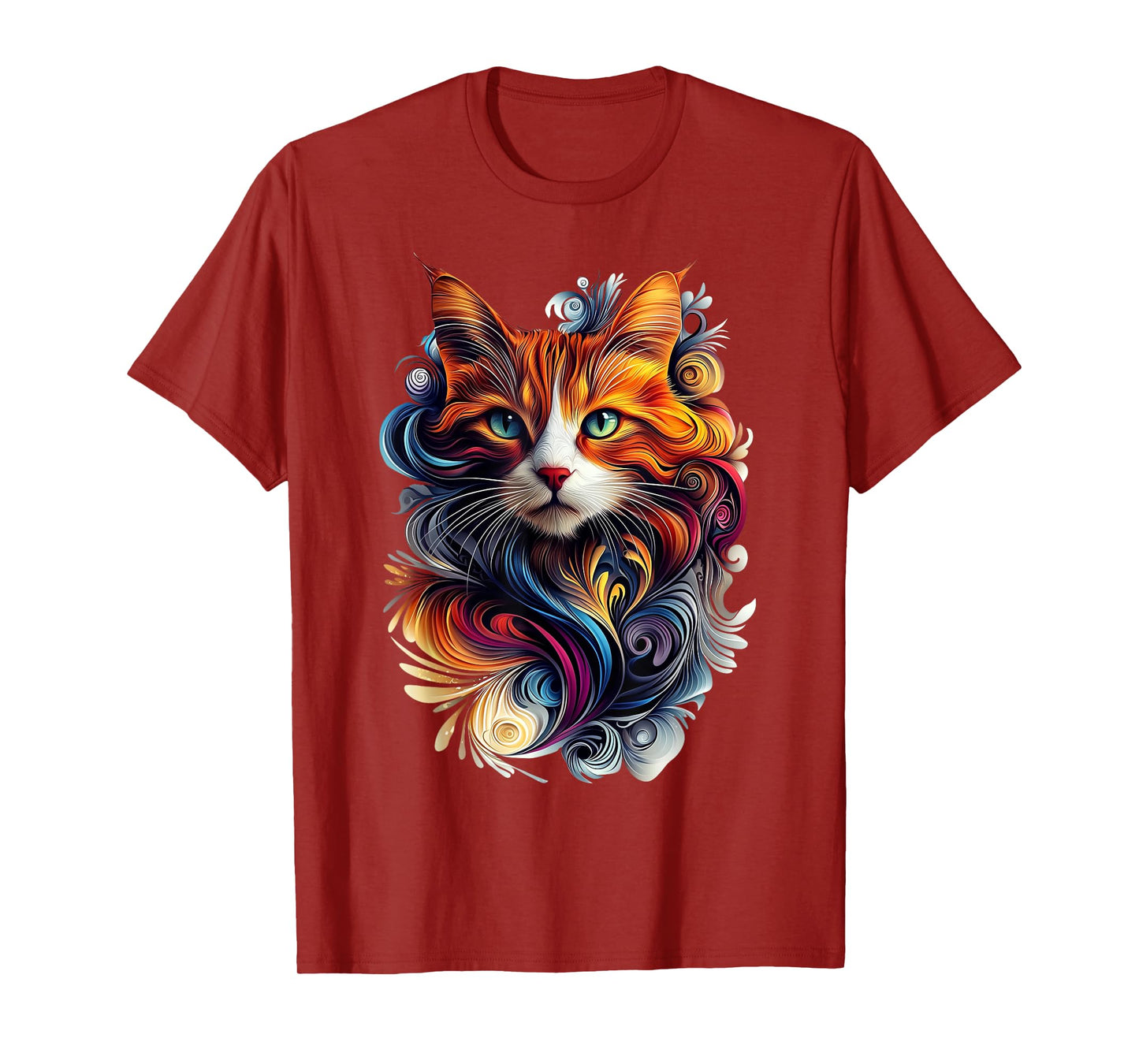Cat Wildlife Nature Colorful Cat T-Shirt for Men Women Girls Kids