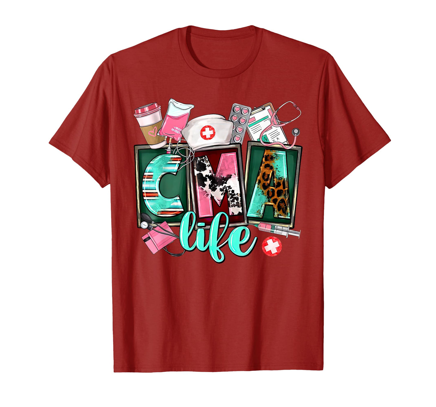 Groovy Leopard CMA Life Certified Medication Aide Nurse T-Shirt