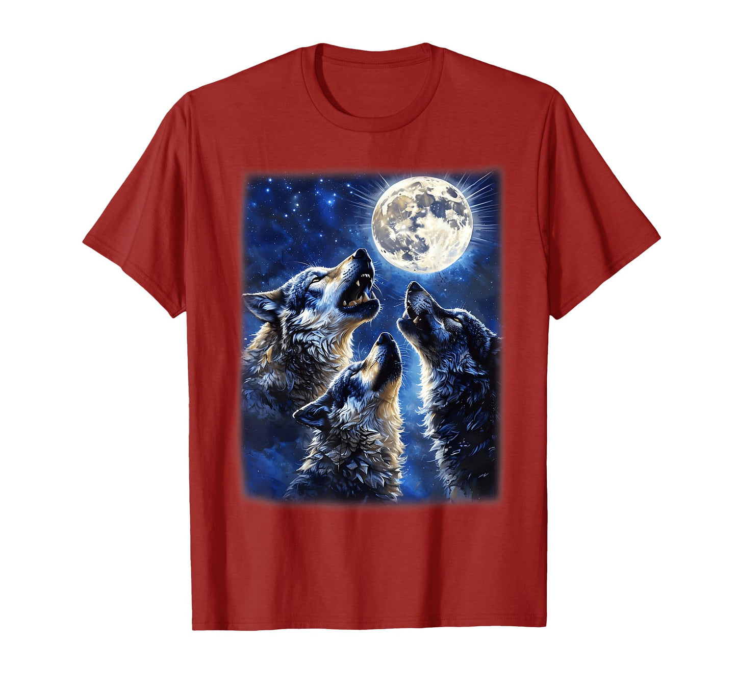 Wildlife Wolves Lovers Wolf Howling at The Moon Men Boy T-Shirt