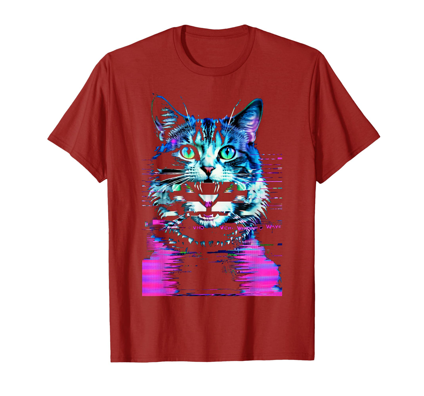 Weirdcore Cat Glitch Trippy Vaporwave Alt Harajuku Punk Men Women T-Shirt