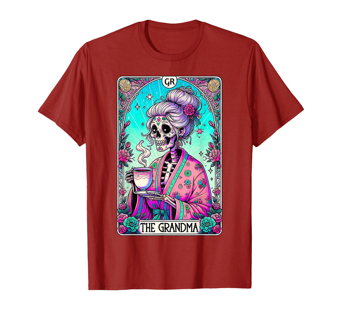 The Grandma Tarot Card Skeleton Mothers Day Witch Mom Skull T-Shirt