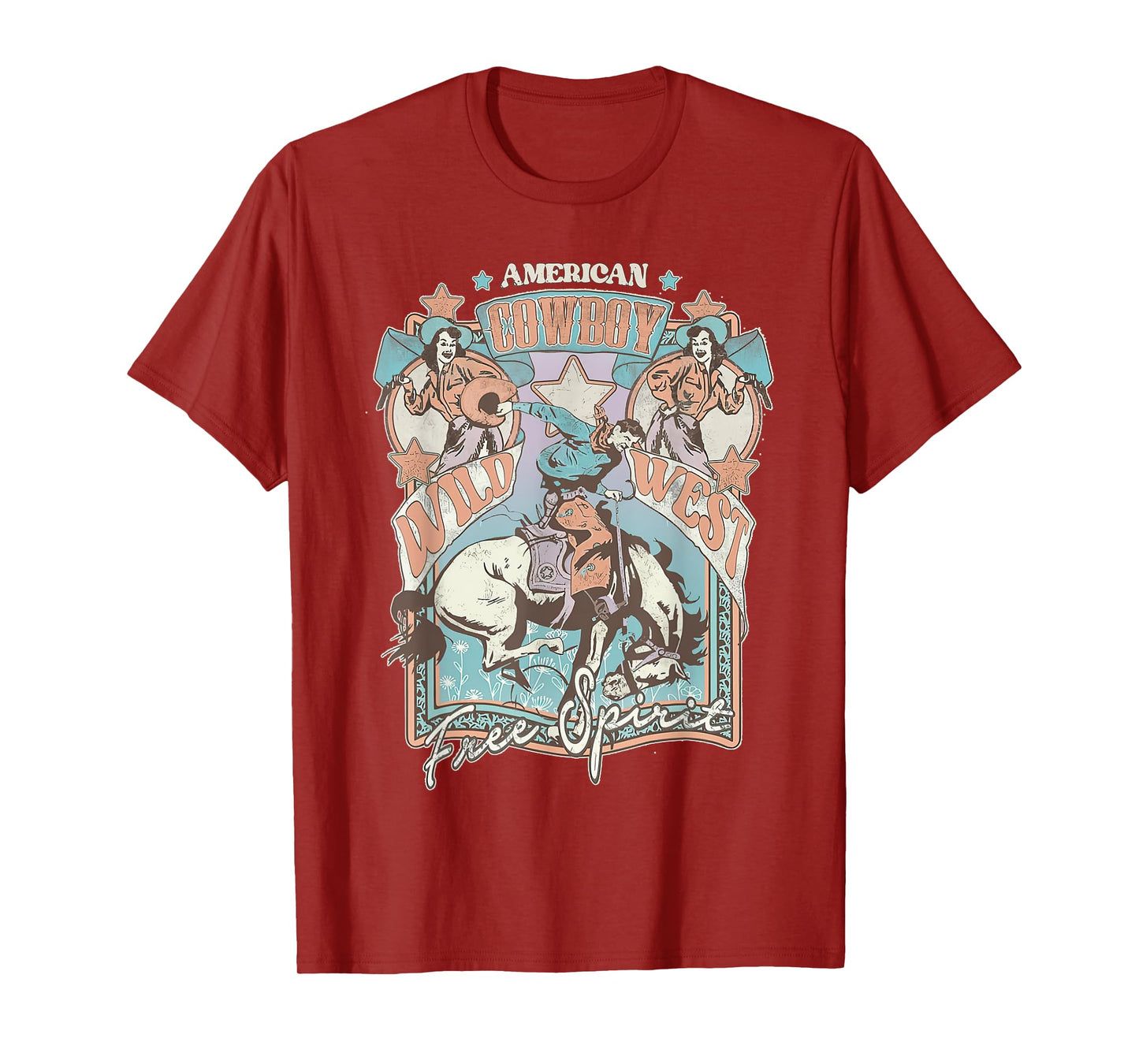 Western American Rodeo Cowboy Wild West Free Spirit T-Shirt