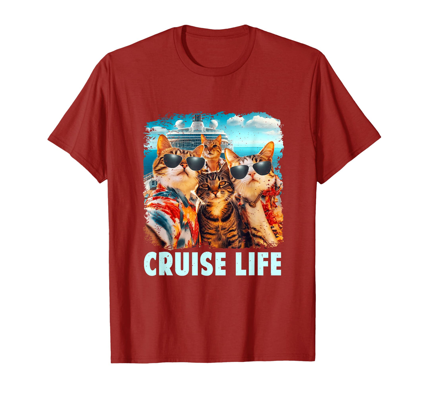 Selfie Cat Fun Cruise Buddies Ship Vacation Friends Family T-Shirt