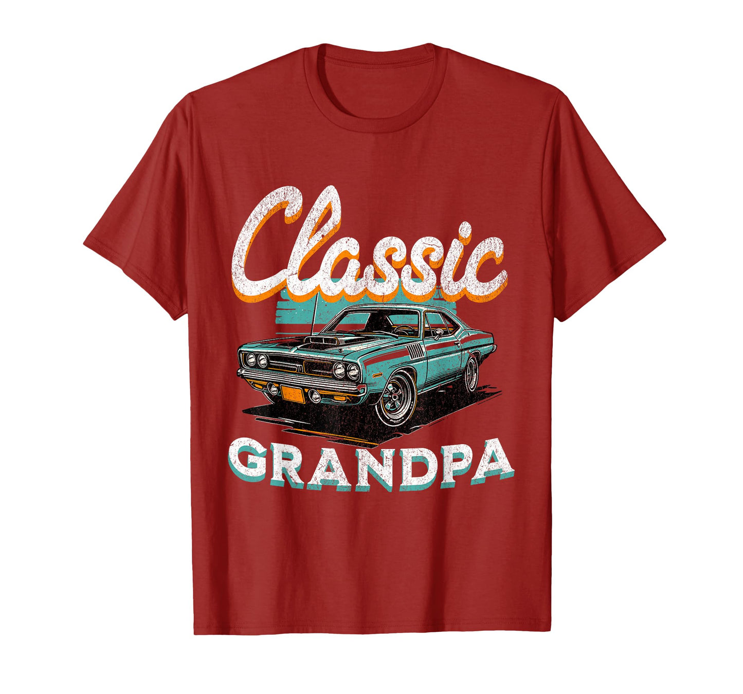 Vintage Funny Grandpa Classic Car Graphic Father's Day T-Shirt