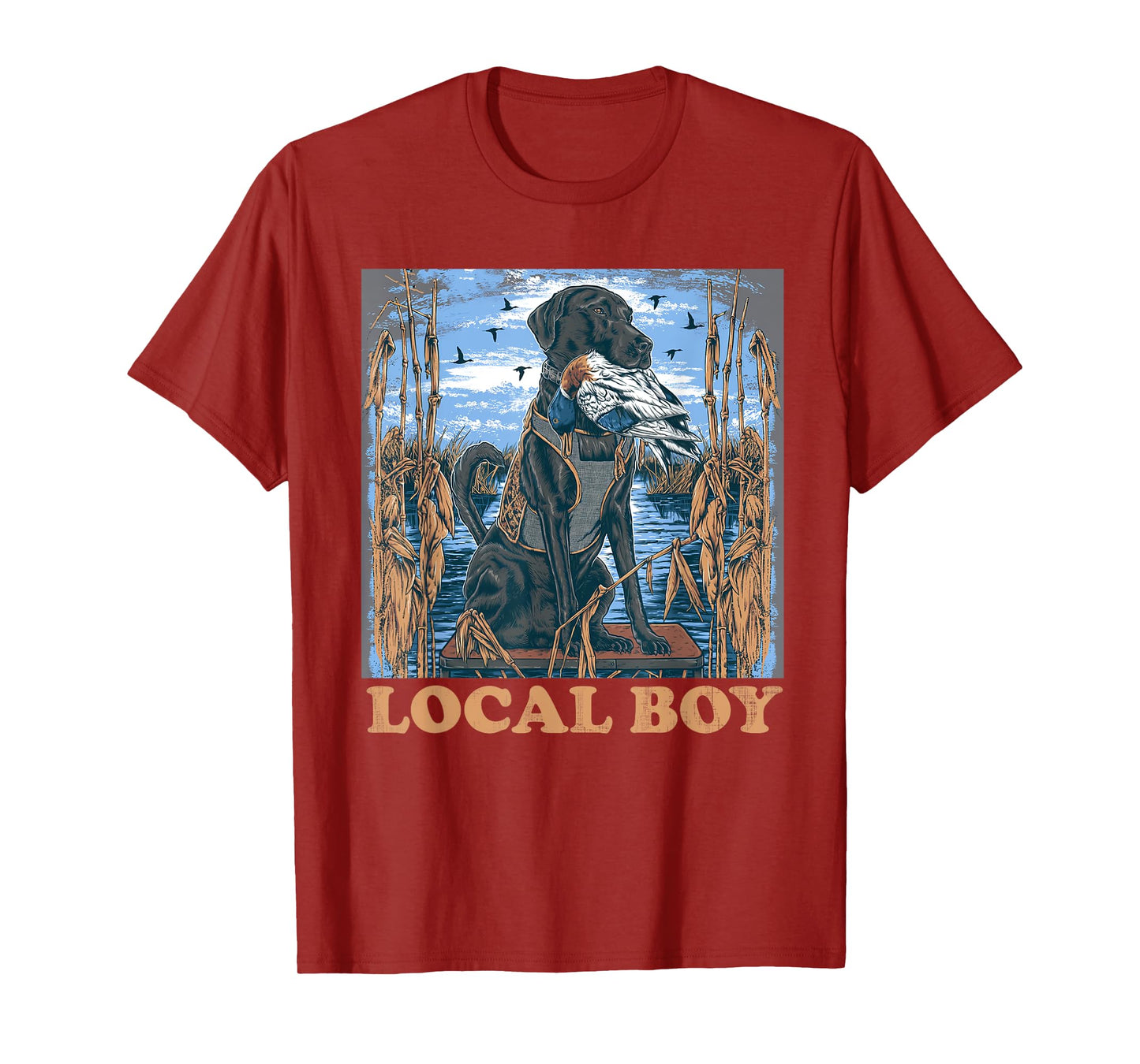 Local Boy GSP Pointer Hunting Dog Marsh Scene Sunset Vintage T-Shirt