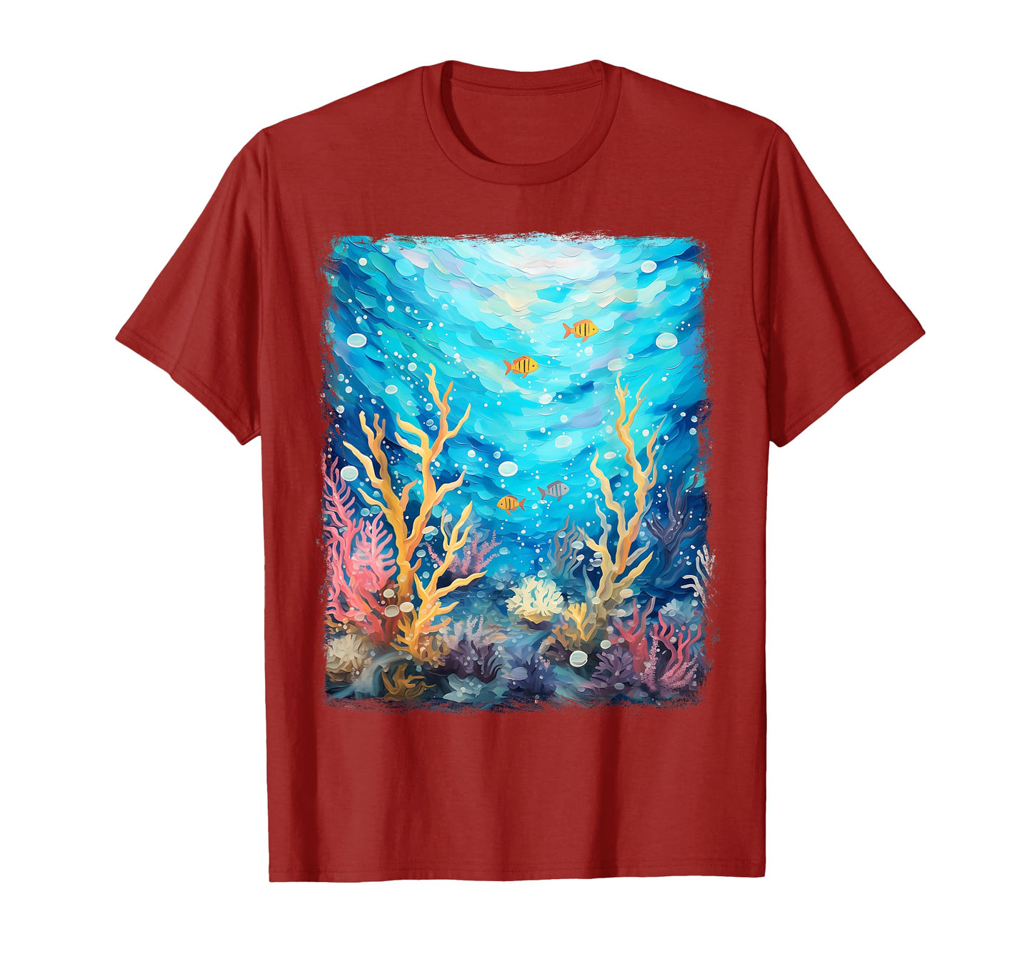 Coral Reef Sea Ocean Starry Night Painting T-Shirt