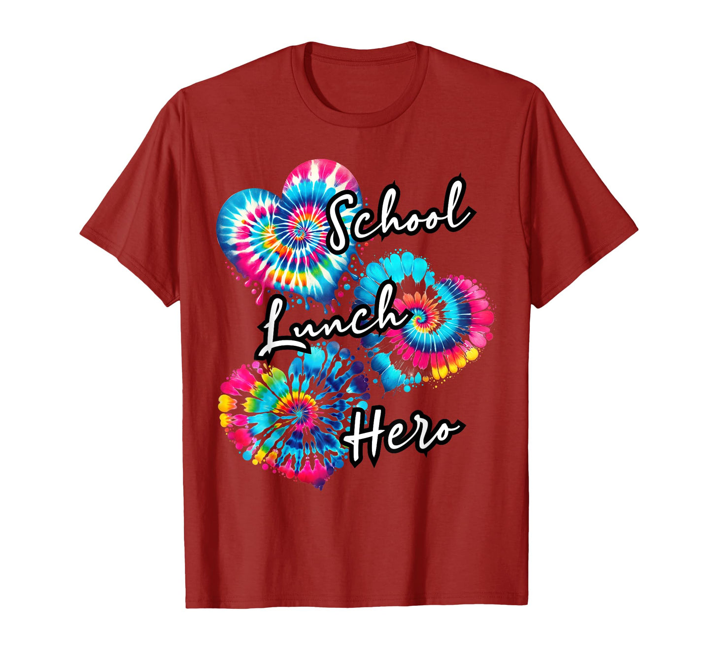 Lunch Hero Squad Tie dye tee a Food hearts School lunch hero T-Shirt