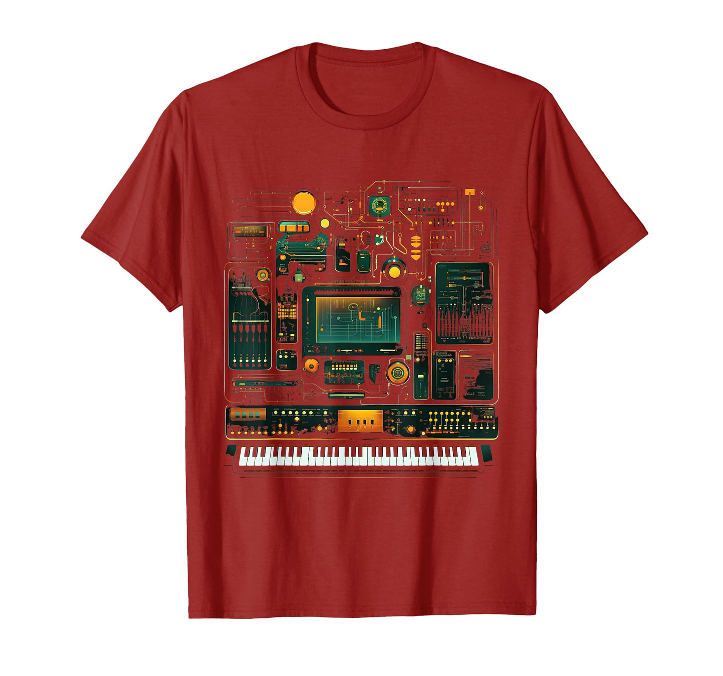 Analogue synthesiser keyboard music modular life T-Shirt