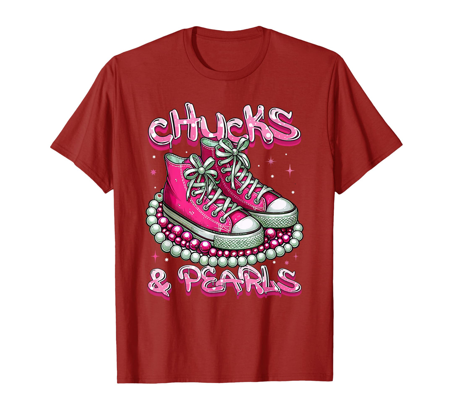 Pink Chucks And Pearls Women T-Shirt