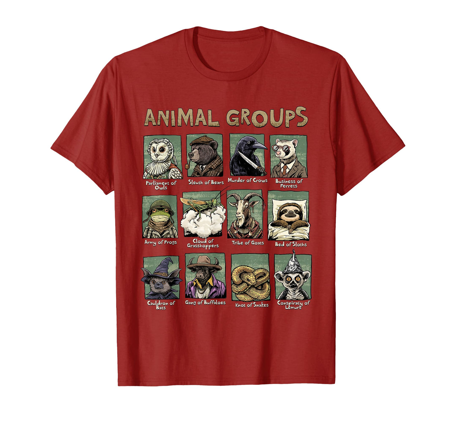 Animal Groups Unveiled - Educational Wildlife Design T-Shirt