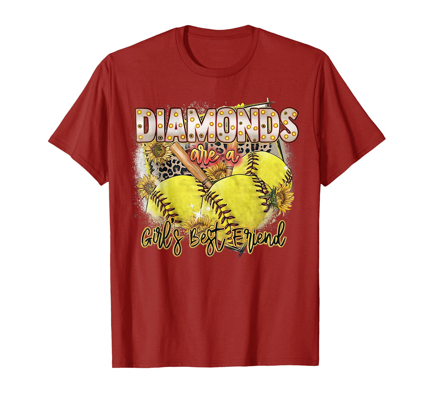 Diamonds Are A Girls Best Friend Baseball Softball Moms T-Shirt