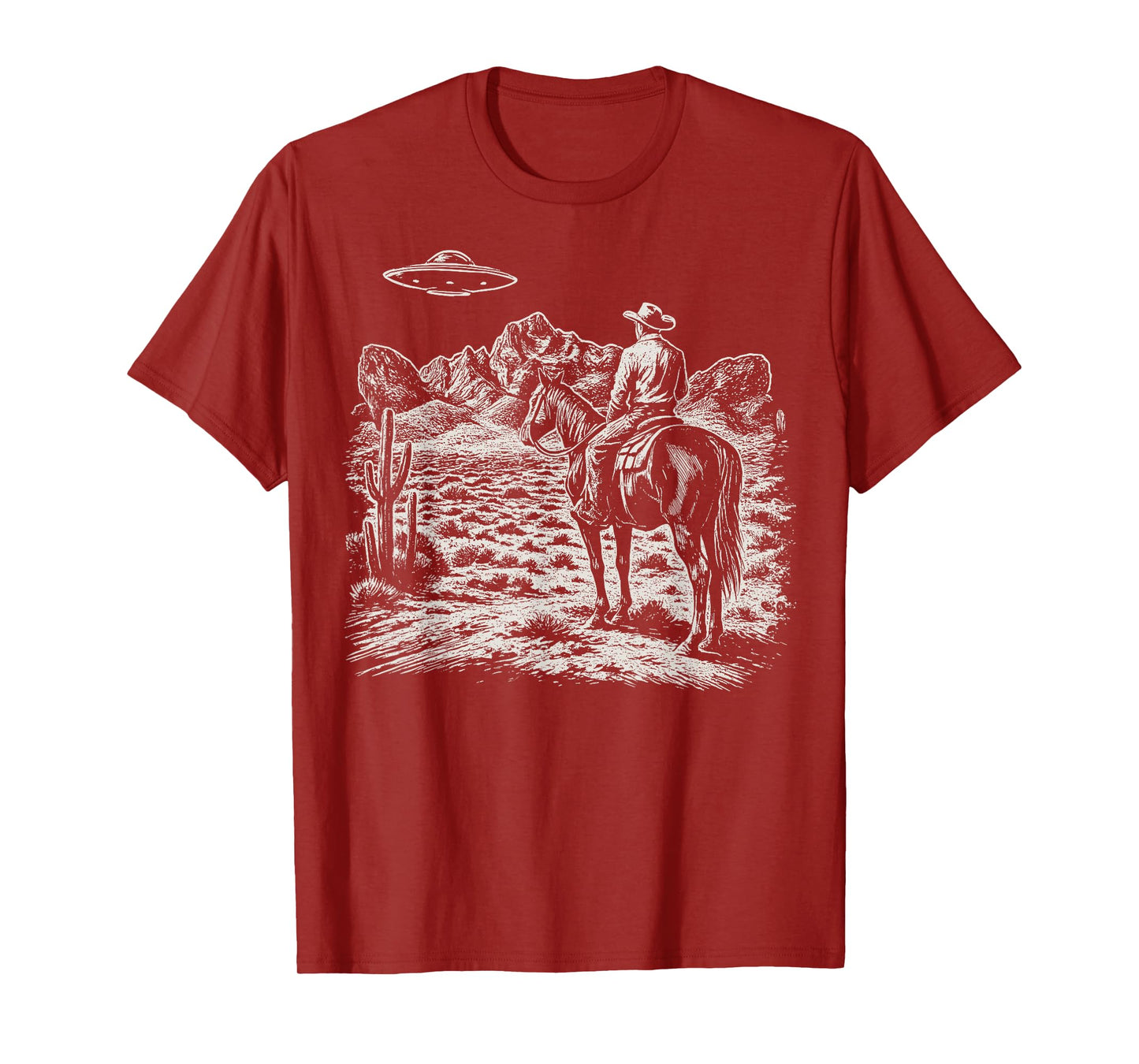 UFO Western Country Vintage Cowboy T-Shirt