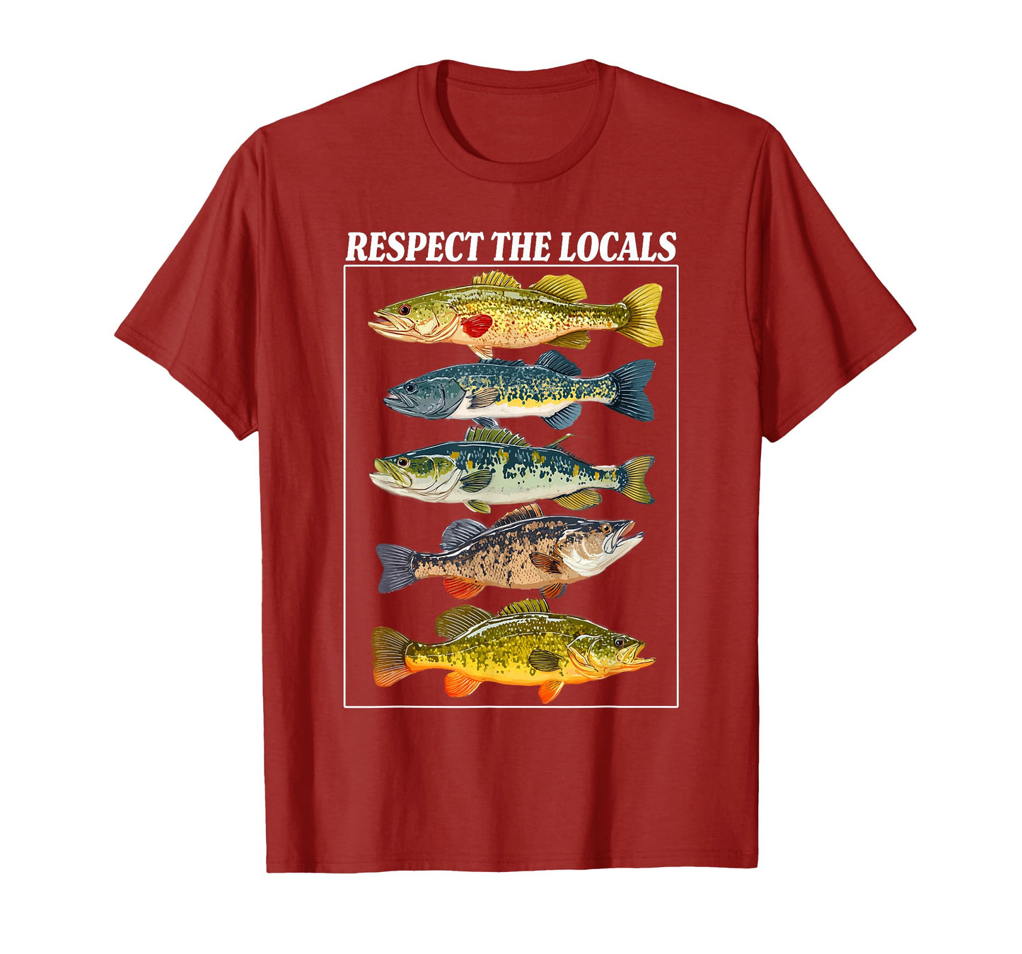 Vintage Bass Fishing Fish Chart Respect The Locals T-Shirt