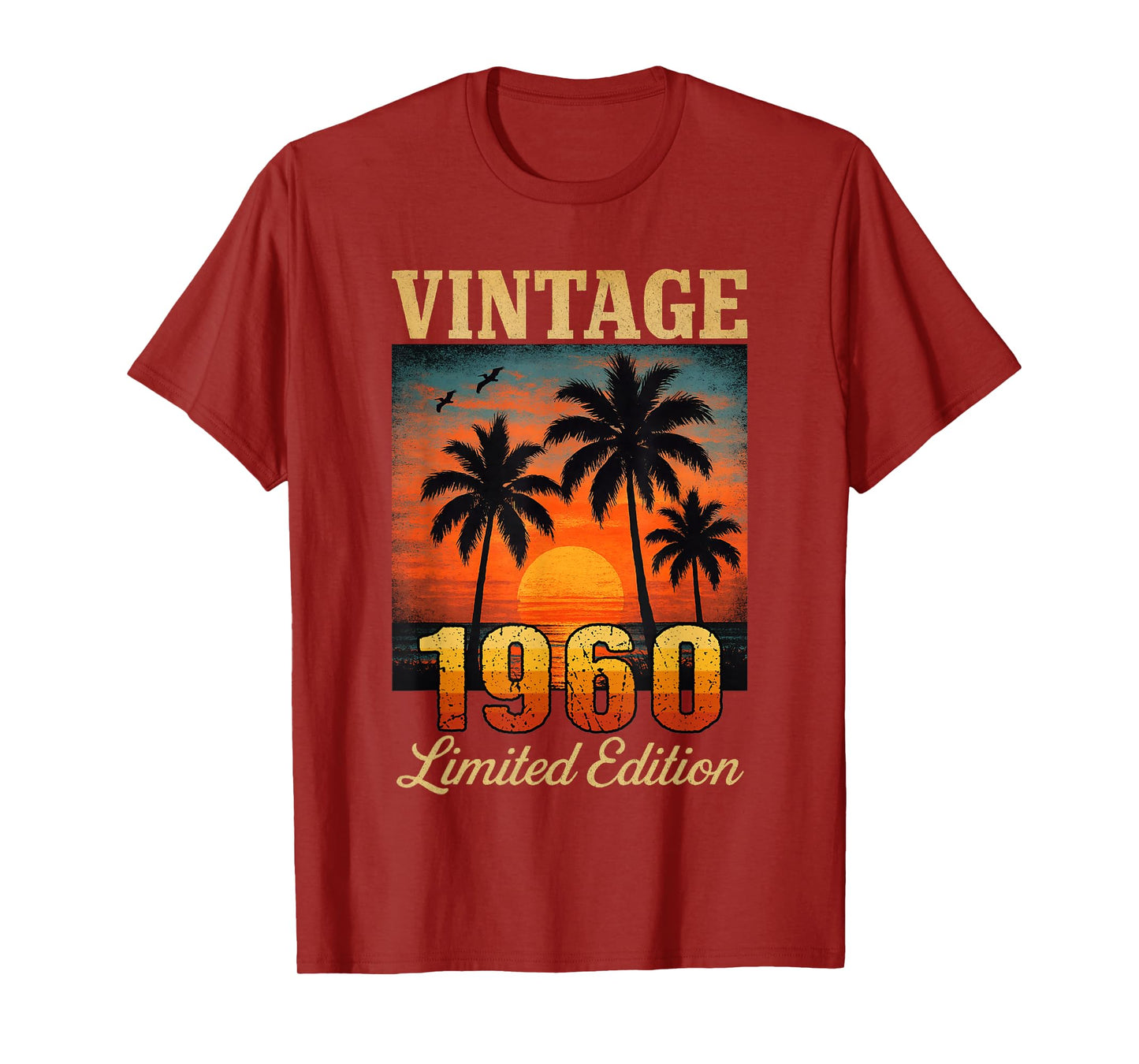 Vintage 1960 Limited Edition Retro Palm 65 Year Old Birthday T-Shirt