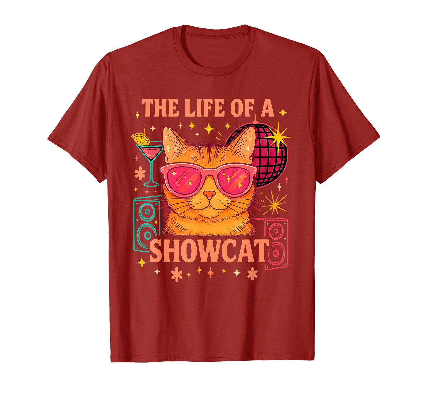 The Life of a Showcat Cute Party Girl Cat Sunglasses y2k T-Shirt