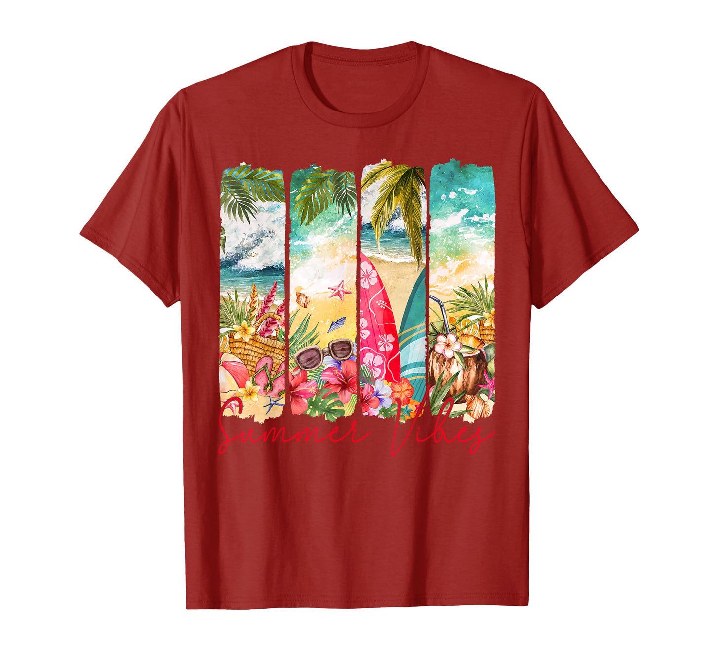 Retro summer vibes beach palm tree summer vacation T-Shirt
