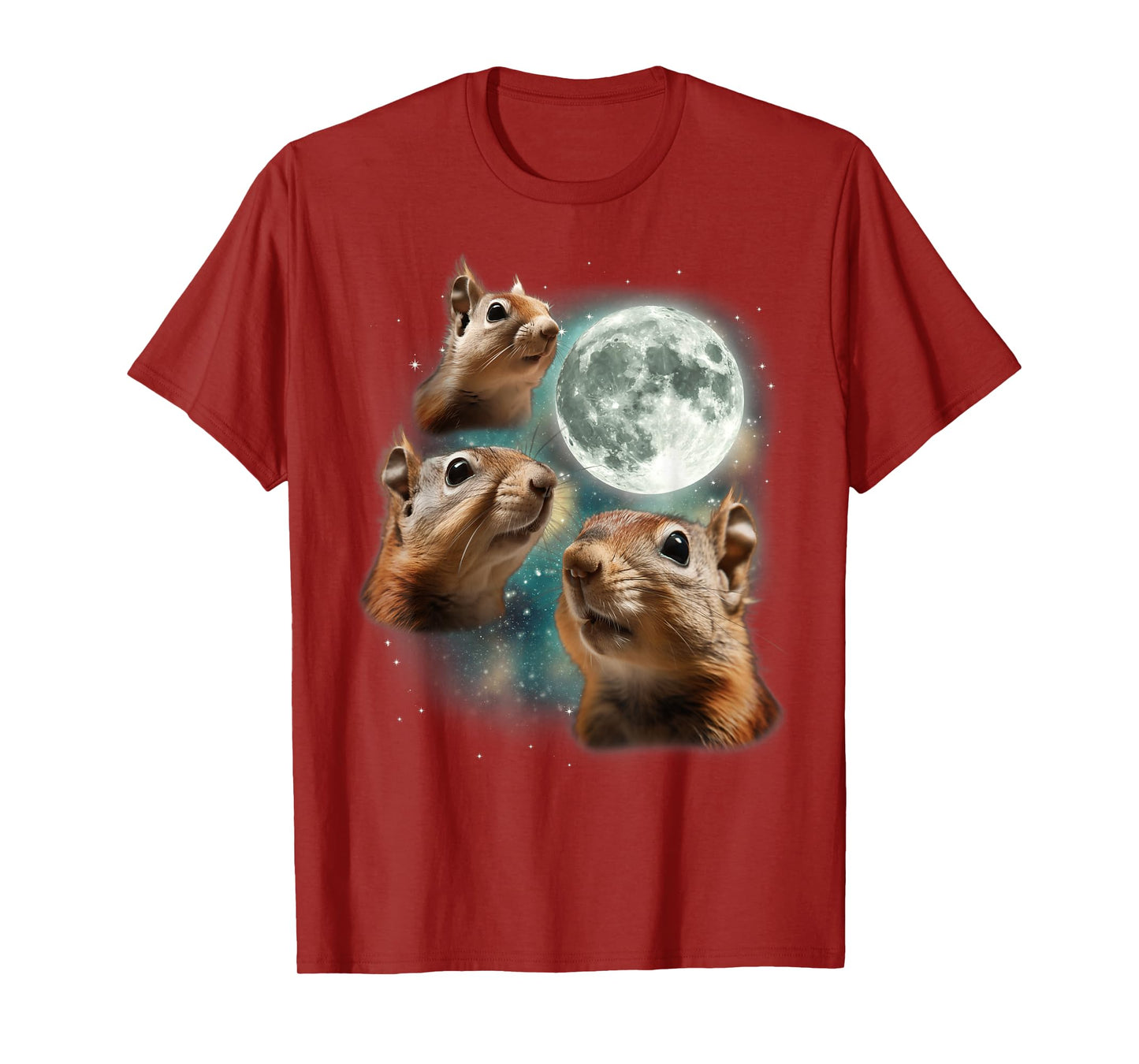 3 Squirrel Moon | Three Howling Nuts Funny Wildlife Squirrel T-Shirt