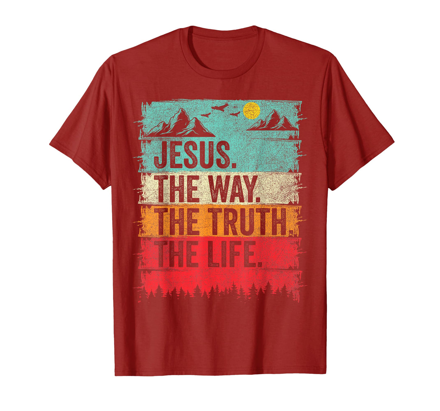 Jesus The Way Truth Life Vintage Christian Religious for Men T-Shirt