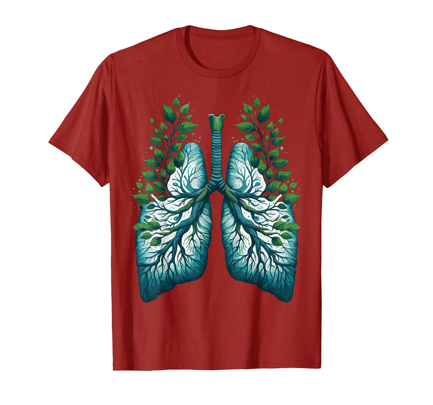 Lungs Tree Nature Art Green Leaves For Men Women T-Shirt