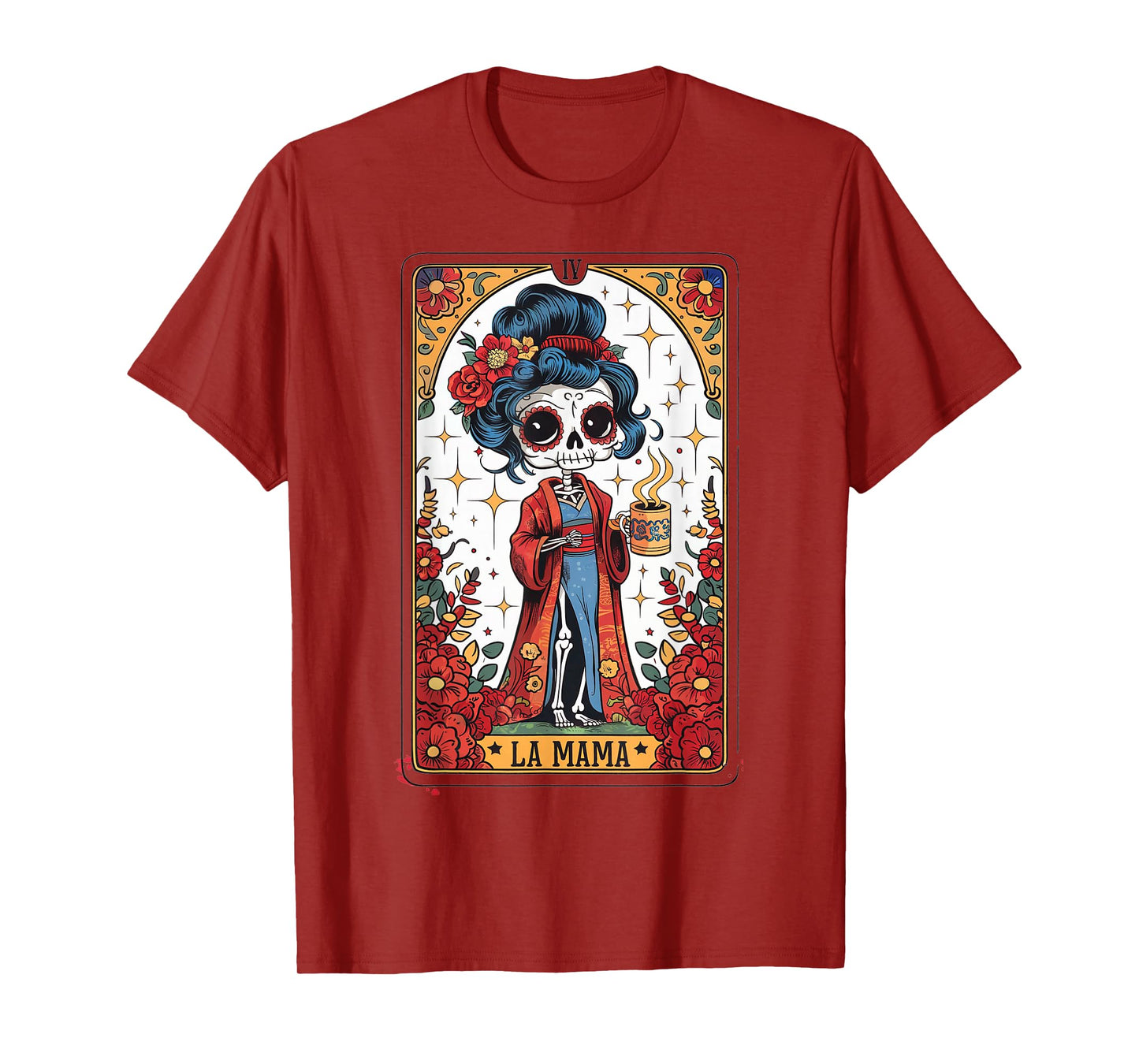 La Mamá Tarot Card Funny Mexican Mom Spanish Skeleton Mama T-Shirt