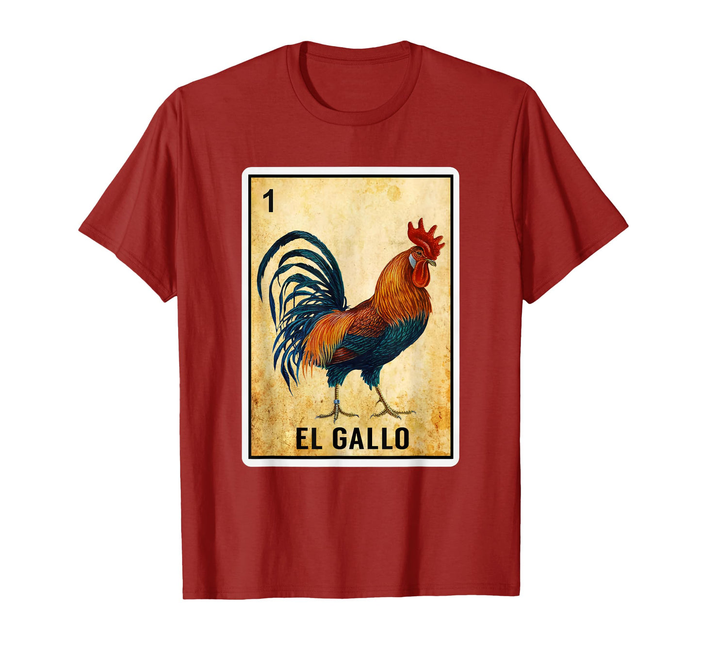 Mexican El Gallo Bingo Card Game Traditional Rooster Card T-Shirt