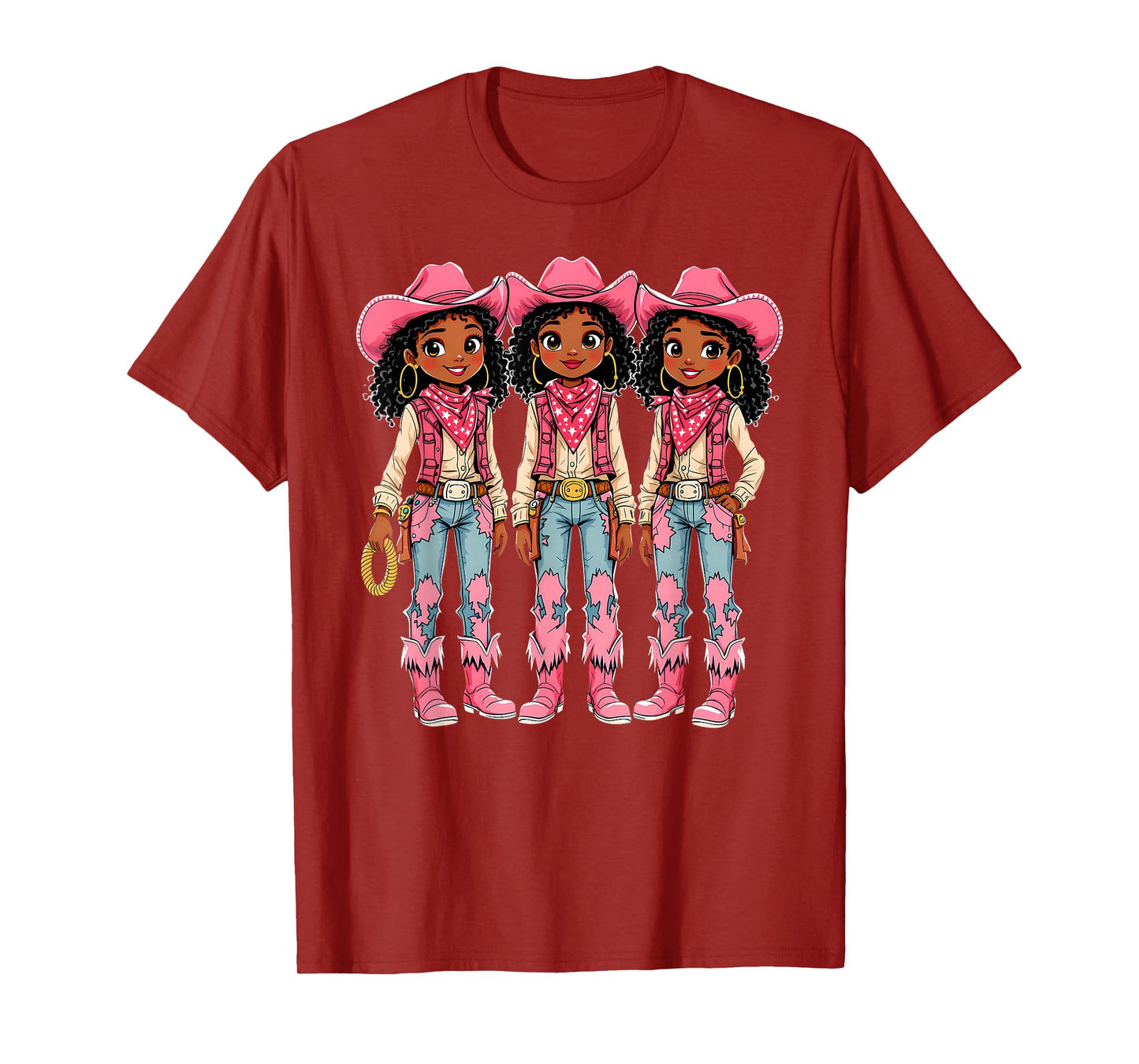 African American Black Cowgirl Girls Western Rodeo Melanin T-Shirt