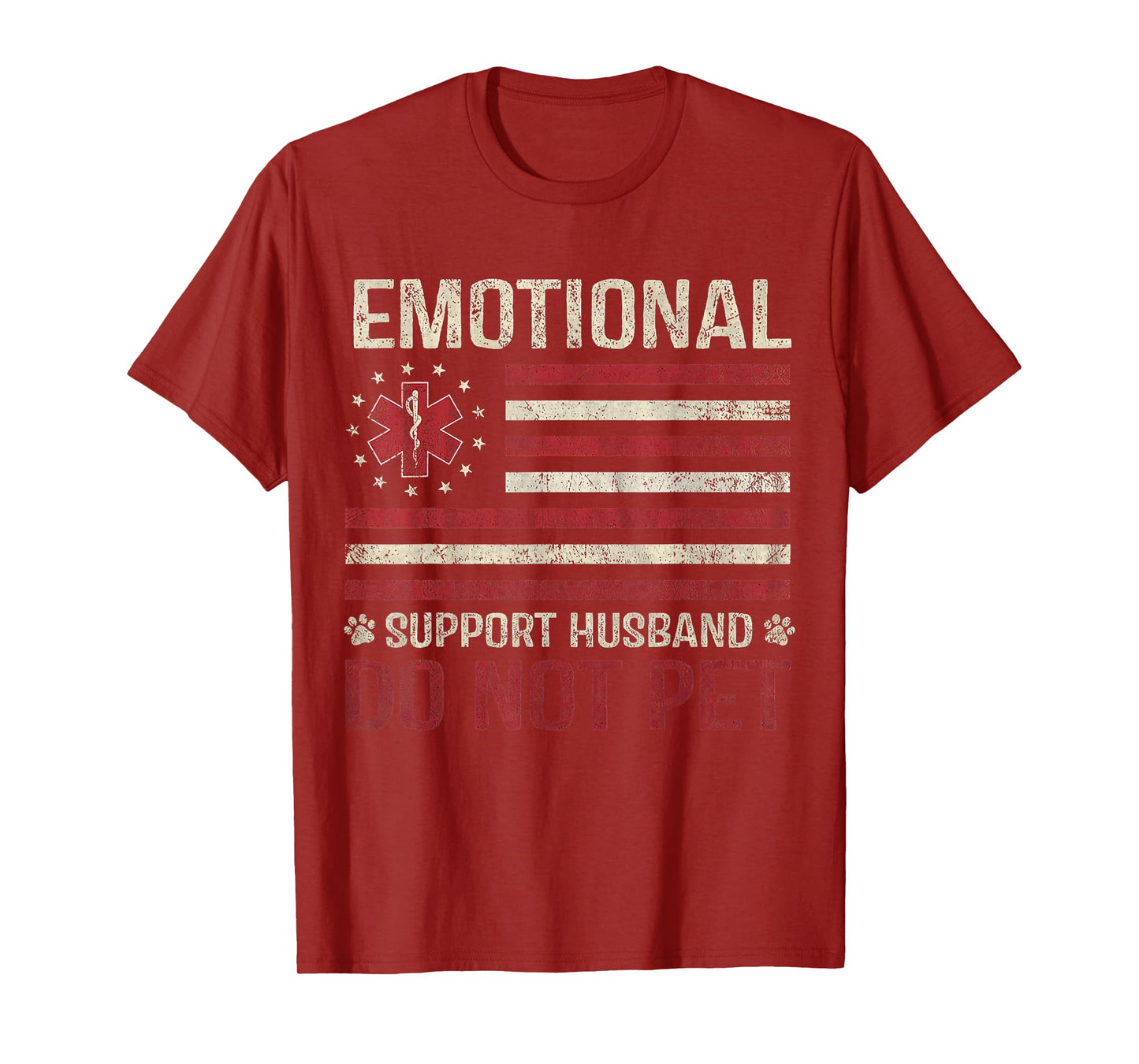 Vintage Do Not Pet Emotional Support Husband Funny T-Shirt