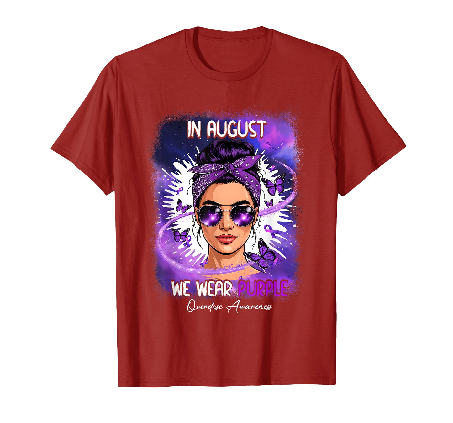 in August We Wear Purple Overdose Awareness Day Purple T-Shirt
