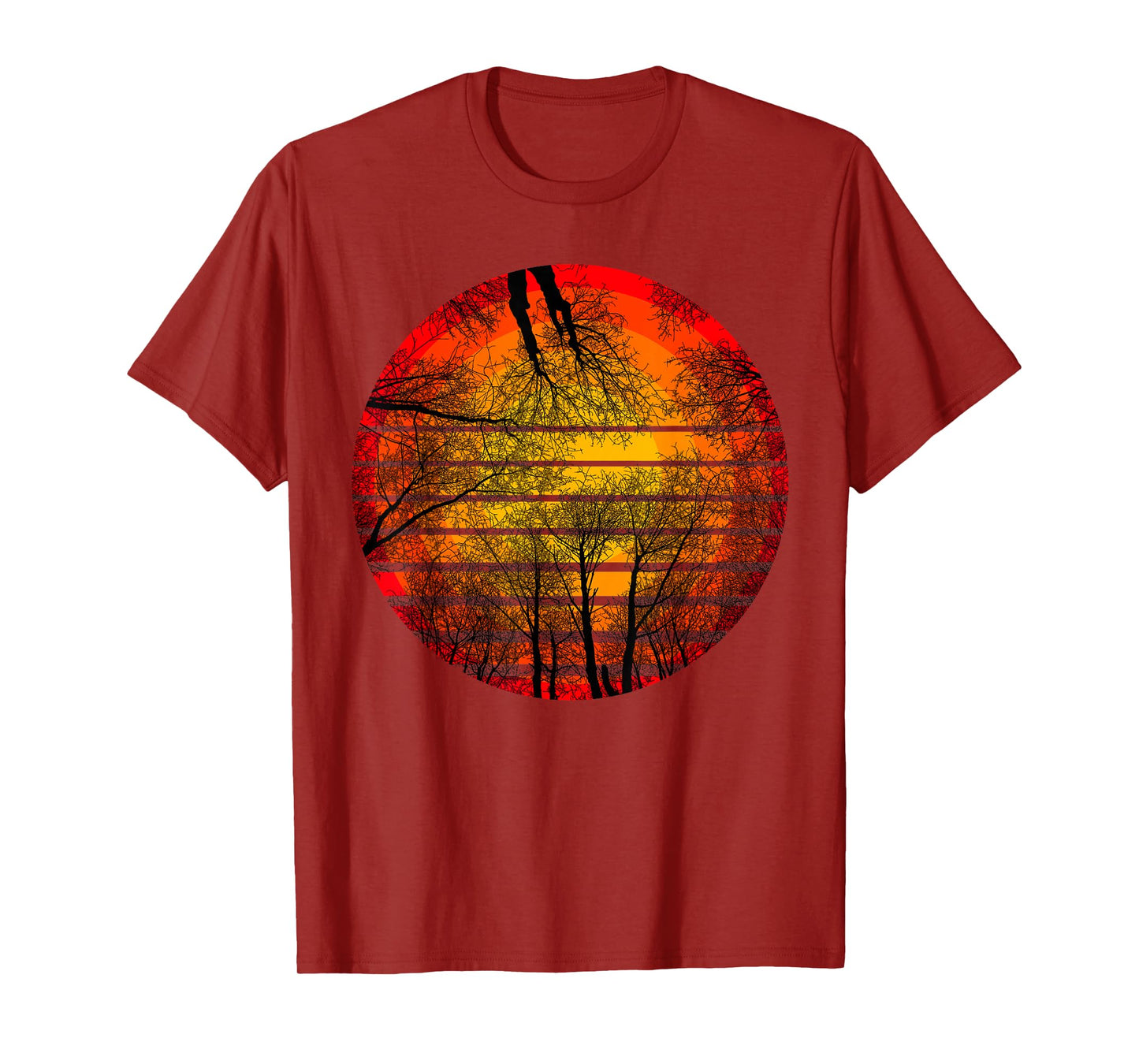 Trees Wildlife Nature Vintage Forest and Sunset. T-Shirt