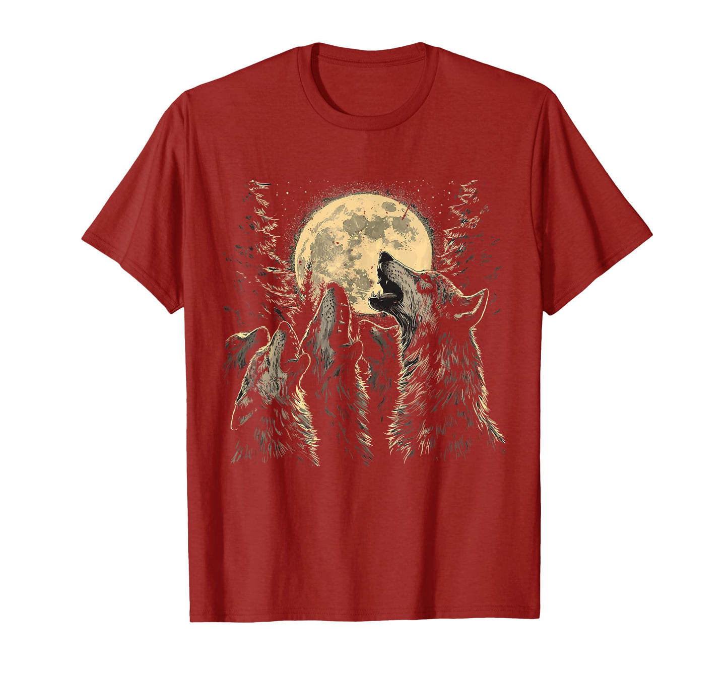 Wolf Howling at the Moon Vintage Wildlife Wolves lovers T-Shirt