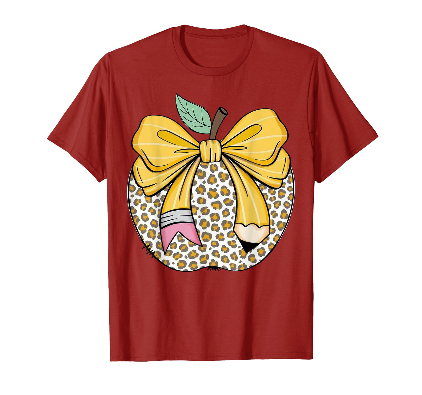 Teacher Coquette Pencil Bow And Apple Teacher T-Shirt